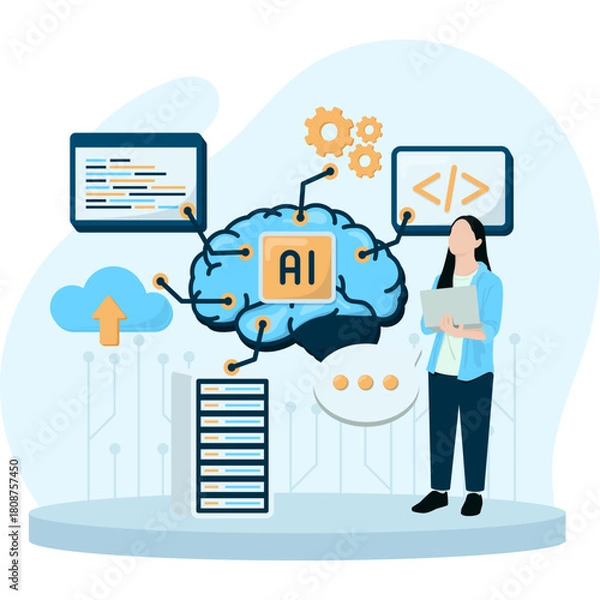 Obraz Artificial Intelligence Development Illustration