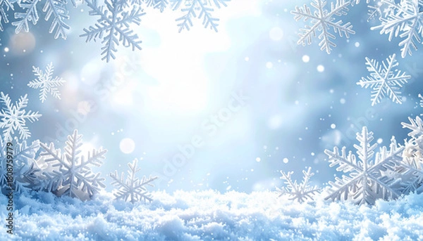 Fototapeta Winter Snowflakes Background