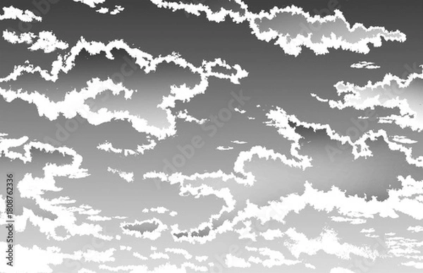 Obraz 青い空と白い雲の漫画背景素材