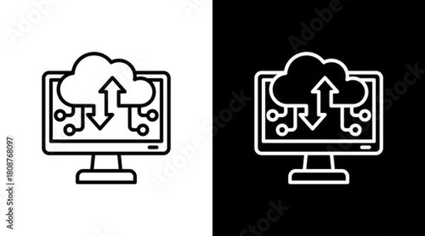 Obraz Cloud Computing With Icon Set Design