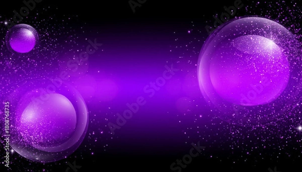 Obraz Purple gradient bubble PNG with radiant glow and dripped texture