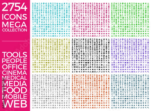 Fototapeta Set Of Icons, Quality Icon Collection Vector Design Eps 10
