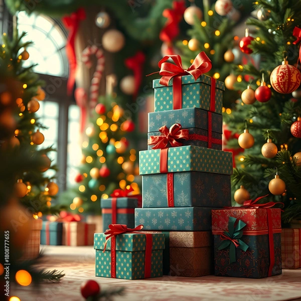 Obraz christmas gift boxes