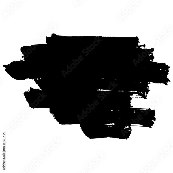 Obraz Hand drawn black brush strokes for creative design backgrounds