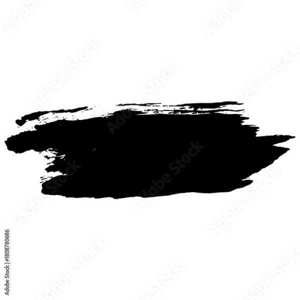 Obraz Hand drawn black ink brush strokes for texture black backgrounds