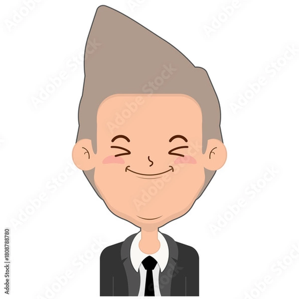 Fototapeta business or receptionist man smile face cartoon cute