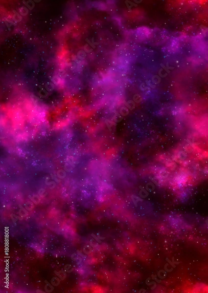 Obraz 赤紫のキラキラ輝く星空