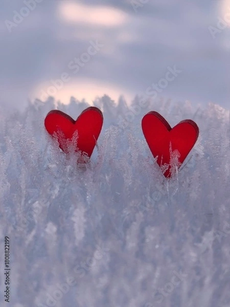 Fototapeta heart in the snow