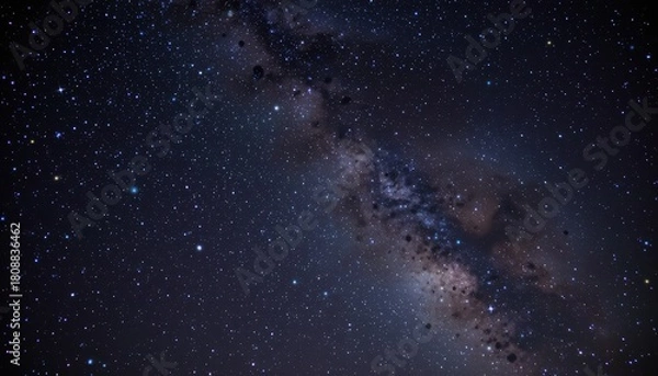 Fototapeta Stunning Night Sky Displaying the Milky Way and Twinkling Stars in the Dark Cosmos