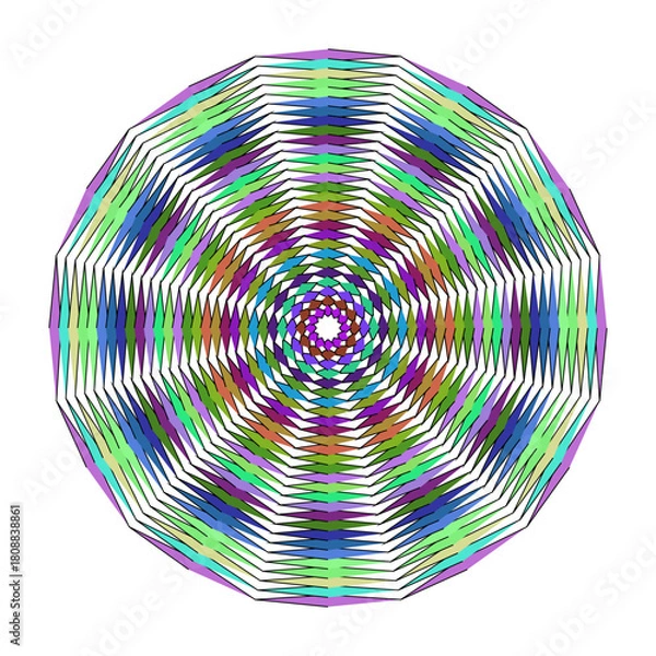 Fototapeta Smoke colorful kaleidoscope pattern isolated on, a mesmerizing design