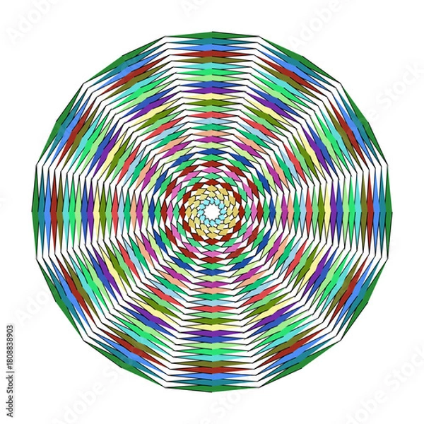 Fototapeta Smoke geometric mandala isolated on, a symmetrical and intricate design