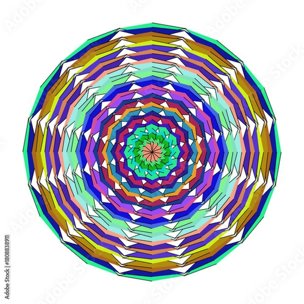 Fototapeta Smoke colorful mandala isolated on, a vibrant and intricate design