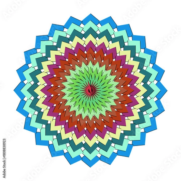Obraz Smoke colorful mandala isolated on, a beautiful symmetrical design