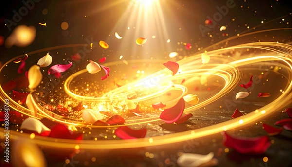 Obraz 薔薇と光の渦