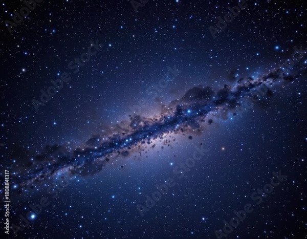 Fototapeta Stunning View of a Spiral Galaxy Illuminated by Stars in the Depths of Space