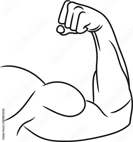 Obraz line art illustration of muscle hand 