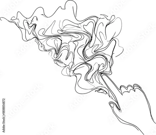 Obraz abstract hand with abstract lines