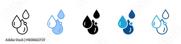 Fototapeta Water Drop icon sheet multiple style collection
