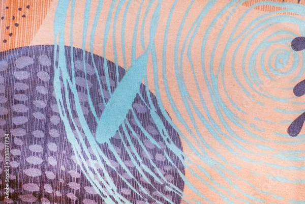 Fototapeta Colorful piece of fabric with a swirl pattern