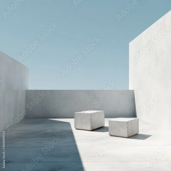 Obraz Two cubes in a room