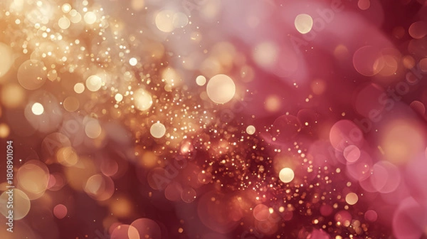 Fototapeta Vibrant abstract background featuring shimmering bokeh lights in warm colors, perfect for Christmas holiday themes and festive designs