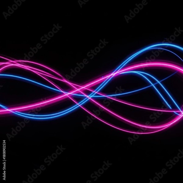 Obraz Abstract Glowing Pink and Blue Light Trails.