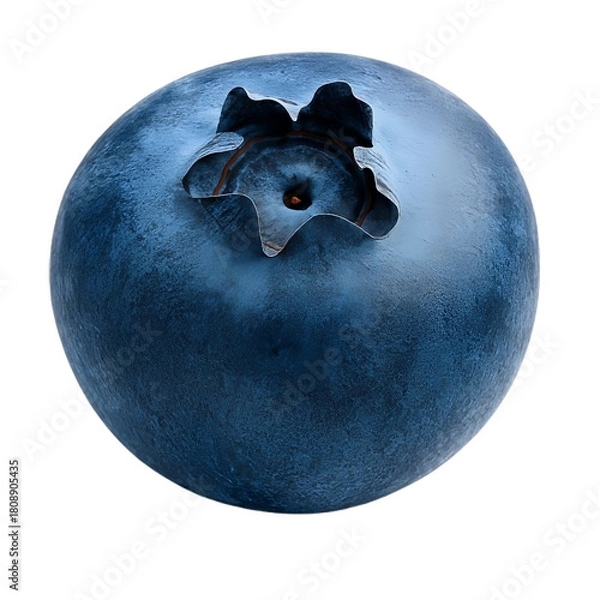 Fototapeta A single ripe blueberry isolated on transparent background