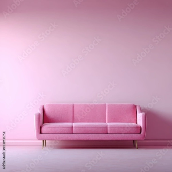 Obraz Pink sofa in studio