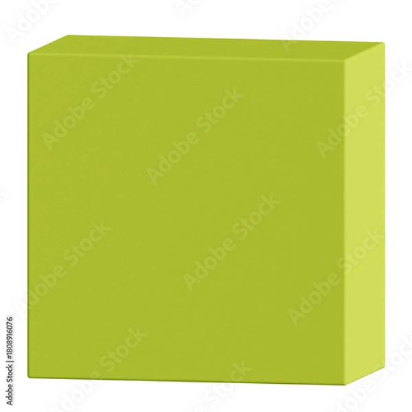 Obraz 3D lime green rectangular block mockup minimal packaging design object