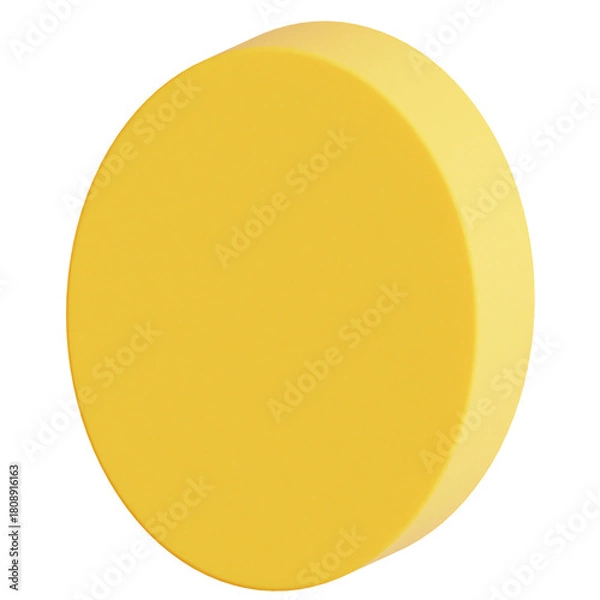 Obraz 3D Yellow Circle Disk Abstract Element Icon Graphic Design