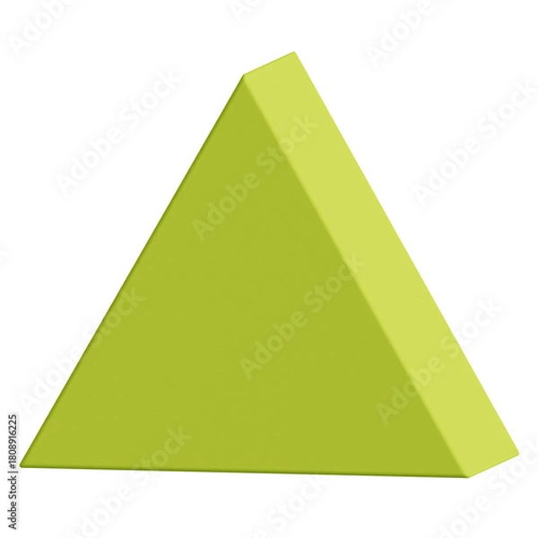 Obraz Bright lime green 3D triangle element isolated minimalist design