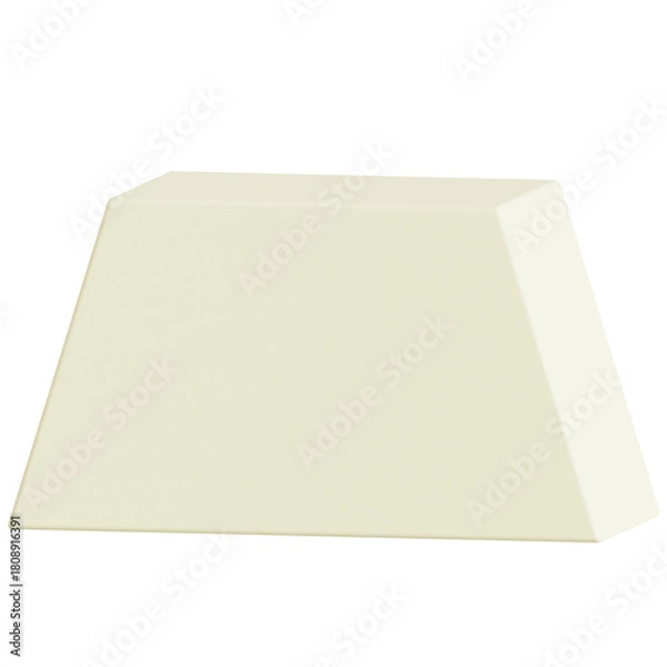 Obraz 3D Minimalist Keycap Base Blank White Isolated Object