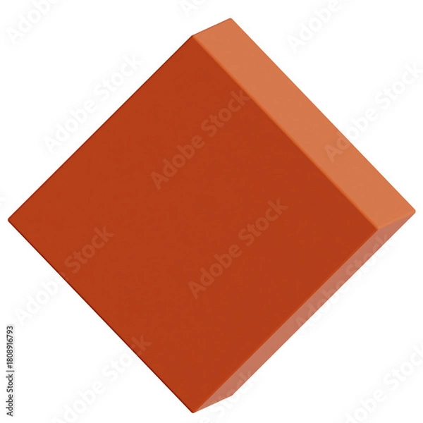 Obraz Minimalist 3D orange square block modern design element