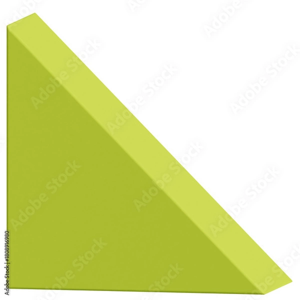Obraz 3D Chartreuse Right Triangle Shape Minimal Geometric Prism Object
