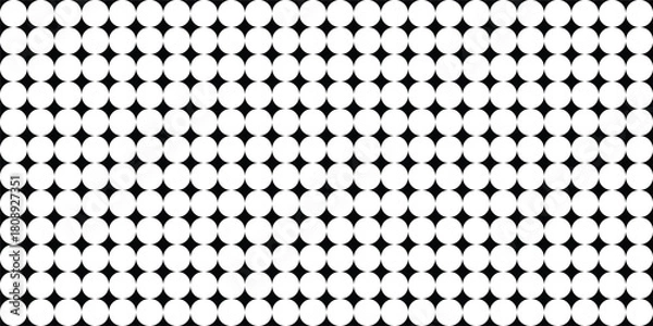 Obraz Seamless Black and White Four-Pointed Star Repeating Pattern Geometric Monochrome Background Texture