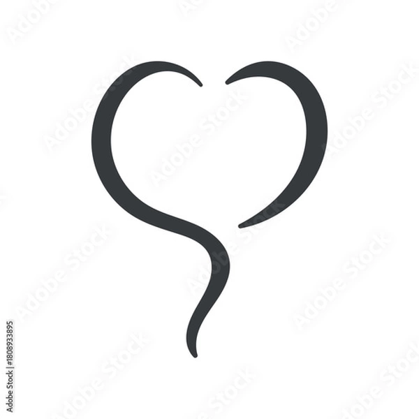 Obraz Silhouette of a couple in the form of a heart on a white background. Silhouette of a couple for Valentine's day.