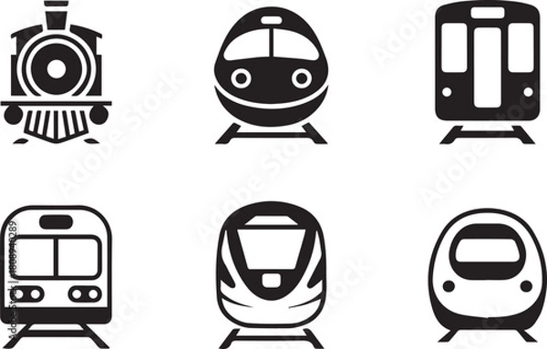 Fototapeta Train icons collection