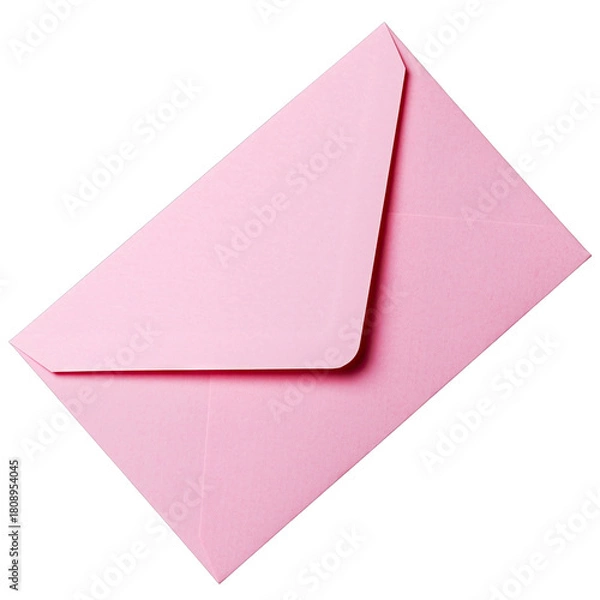 Fototapeta A Single Pink Textured Envelope Is Isolated On A Transparent Background Displaying Its Geometric Shape And Slightly Angled Position For A Clean Presentation