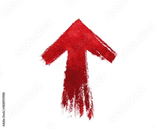 Fototapeta red arrow on white background