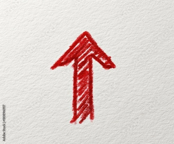 Fototapeta red arrow on white background