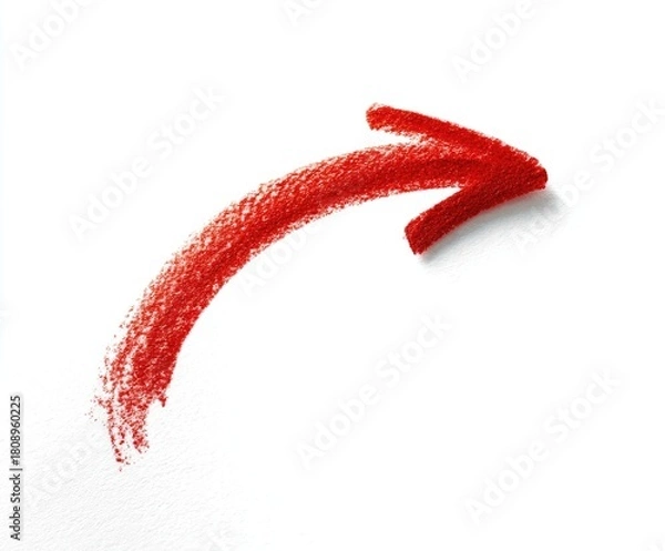 Fototapeta red arrow on white background