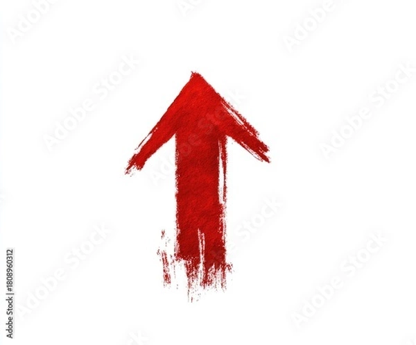 Fototapeta red arrow on white background
