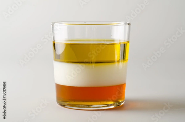 Fototapeta Physics. Immiscible liquids in separed layers.