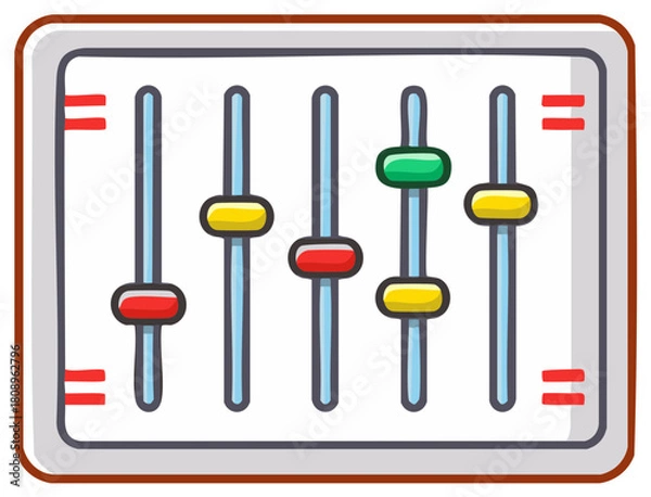 Obraz Sound Mixer With Colorful Sliders and Controls