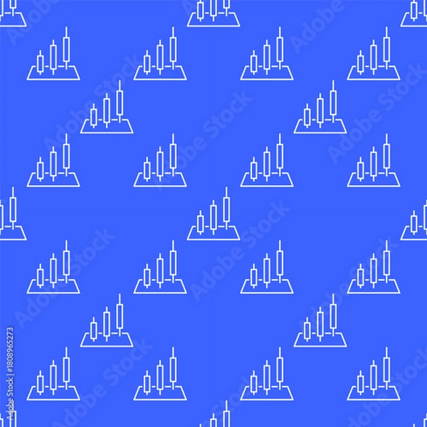 Obraz Three Candlesticks vector Trading and Investment seamless pattern in thin line style