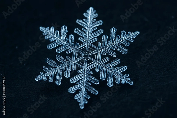 Fototapeta Arctic Snowflake Plate – Frozen Symmetry Microflake