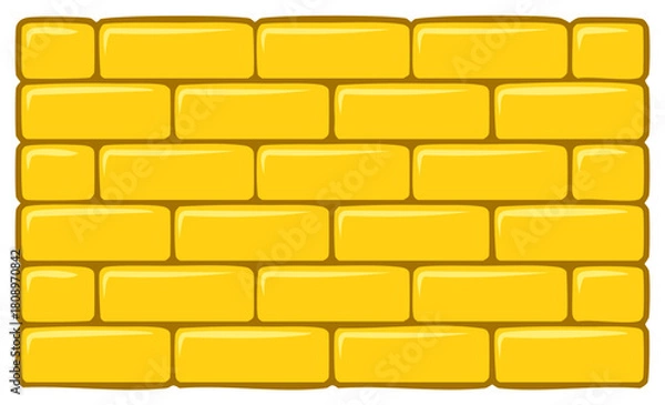 Obraz Golden Brick Wall Illustration Decorative Construction and Design Element
