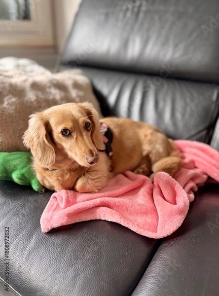 Obraz puppy sleeping on a couch