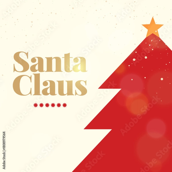 Obraz Christmas and New Year greeting cards with decoration. Winter Holiday Posters or banners design in modern realistic style with fir branches, gift boxes, christmas tree and stars, Christmas creative 