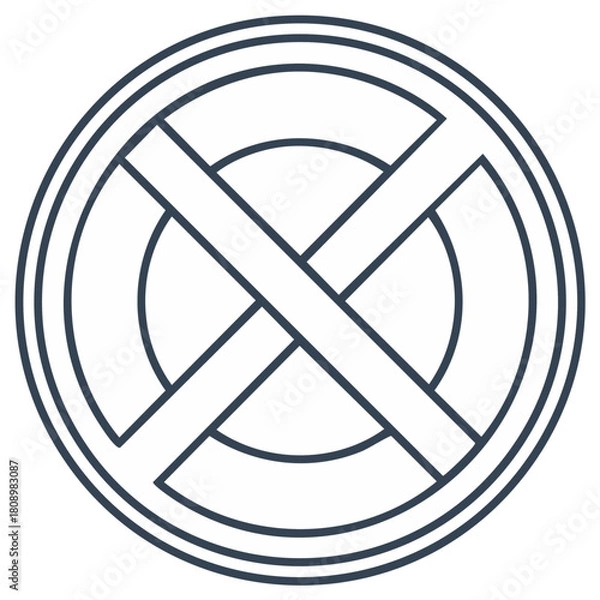 Fototapeta Stylized Celtic Knot Circle with X Shape Interior Line Art Symbol